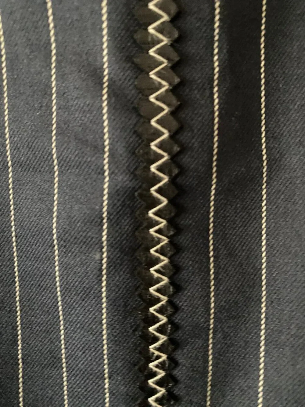 Christian Dior Pinstripe Skirt w/ Leather Detailing